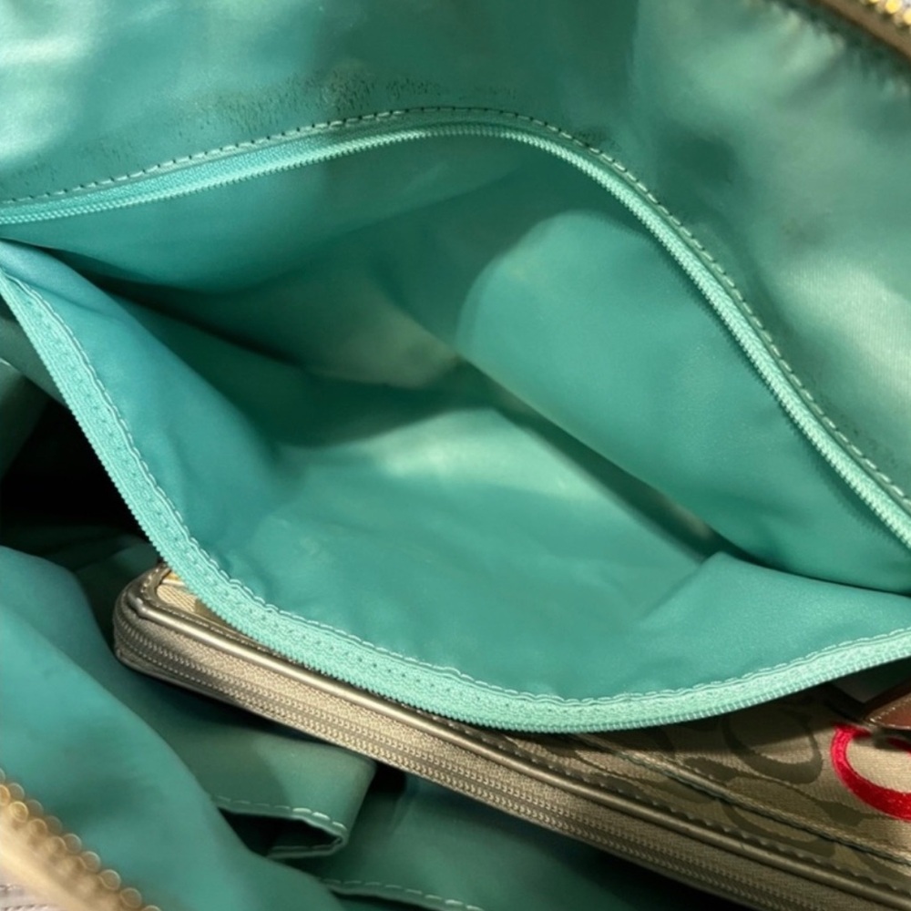 Coach Beige Signature Tote with Multicolor C Accents - Picture 9 of 13